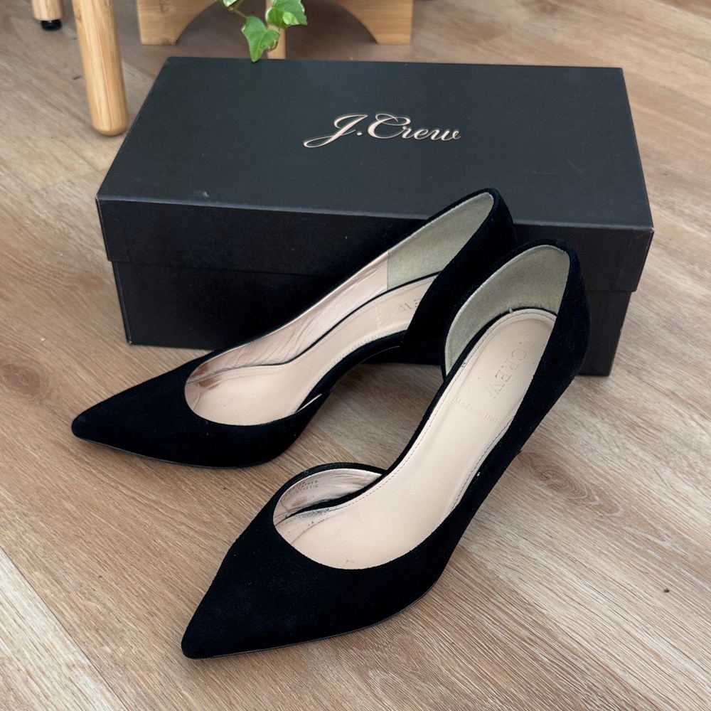 J. Crew Black Suede Heels